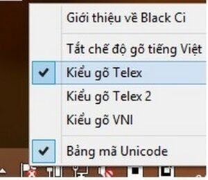 Hướng dẫn bật, tắt chế độ gõ tiếng Việt khi có BlackCi dùng phím đầy đủ