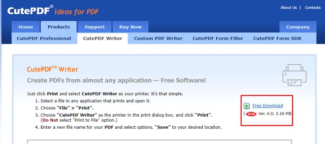 Hướng dẫn cài đặt phần mềm CutePDF Writer