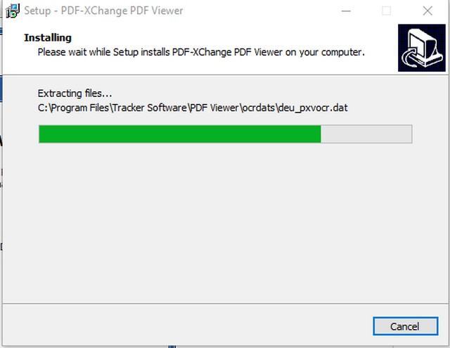 Hướng dẫn tải và cài đặt PDF-XChange Viewer gần hoàn tất