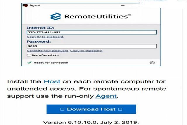 Hướng dẫn thiết lập Remote Utilities dành cho Host 
