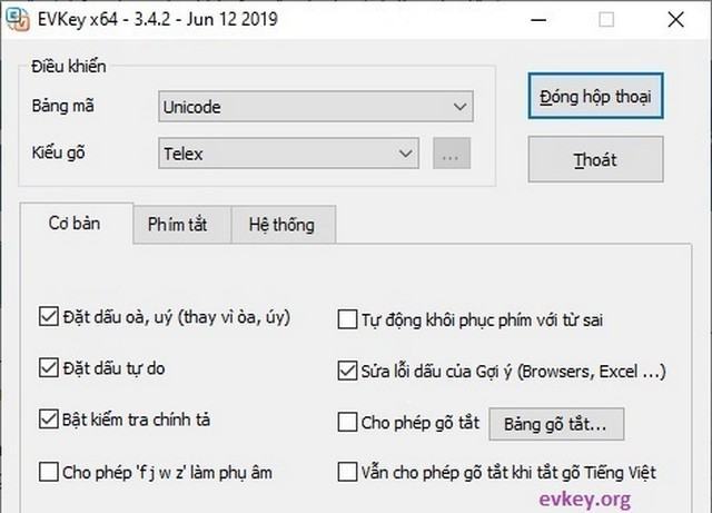 Phần mềm gõ Tiếng Việt EVKey
