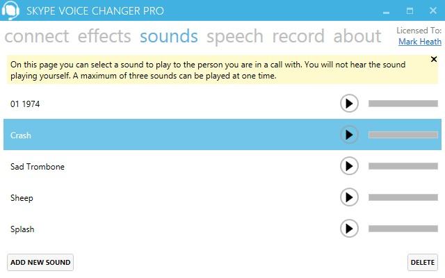 Phát lại âm thanh đã ghi trước Skype Voice Changer