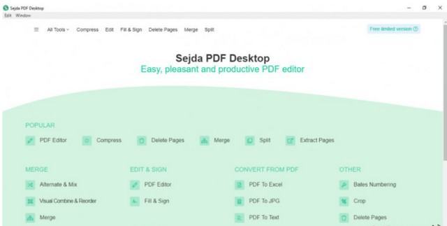 Tải phần mềm chỉnh sửa file pdf Sejda Desktop Pro miễn phí