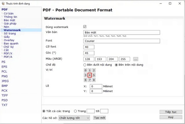 Tính năng PDF creator của PDF24 Creator miễn phí