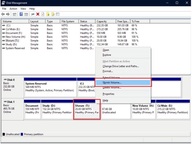 Hướng dẫn cách sử dụng Disk Management kết thúc 2021