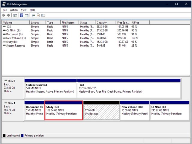 Hướng dẫn cách sử dụng Disk Management mới nhất