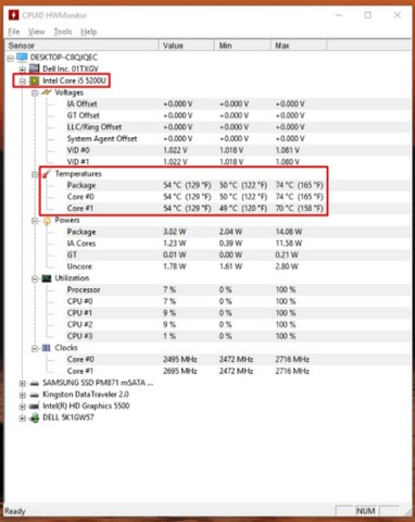 Hướng dẫn cách sử dụng HWMonitor Cpuid để đo nhiệt độ CPU, GPU trên PC miễn phí