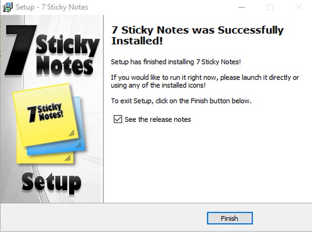 Hướng dẫn tải và cài đặt phần mềm 7 Sticky Notes hoàn tất