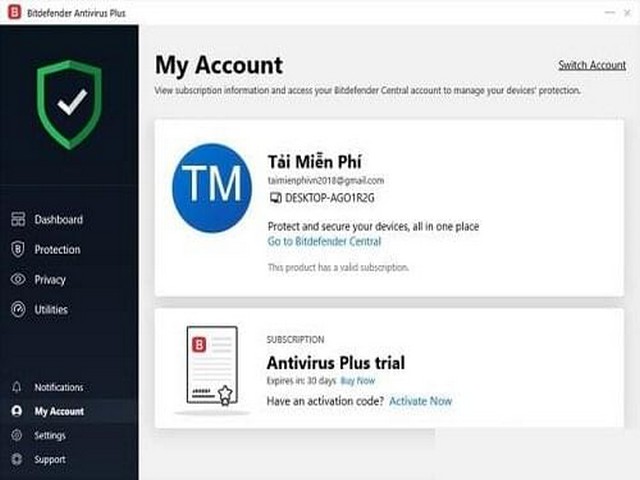 Hướng dẫn tải và cài đặt phần mềm BitDefender Antivirus Plus kết thúc 2021