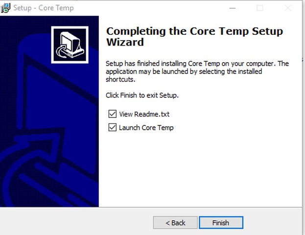 Hướng dẫn tải và cài đặt phần mềm Core Temp hoàn tất