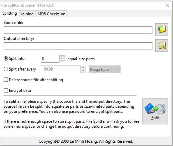 Hướng dẫn tải và cài đặt phần mềm Fastest File Splitter And Joiner đầy đủ
