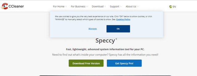 Hướng dẫn tải và cài đặt phần mềm Speccy