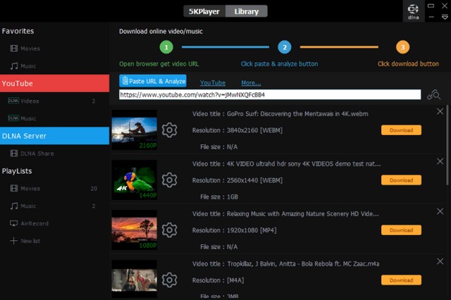 Tải phần mềm 5KPlayer – Phát Video với độ phân giải cao