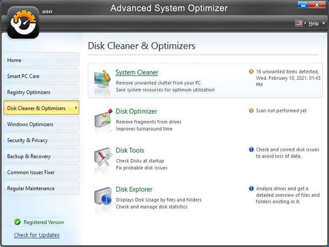 Tải phần mềm Advanced System Optimizer-Tối ưu, tăng tốc máy tính