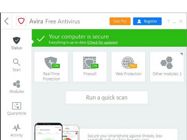 Tải phần mềm Avira Free Antivirus-Quét & Diệt virus miễn phí cho PC