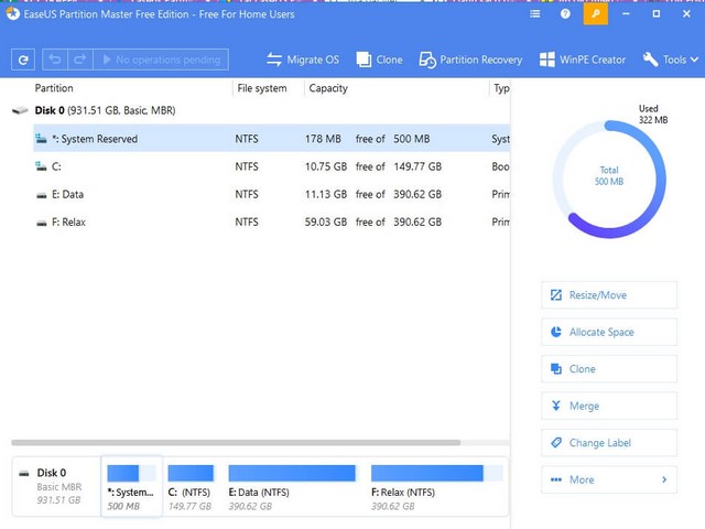 Tải phần mềm EaseUS Partition Master chia ổ cứng máy tính miễn phí