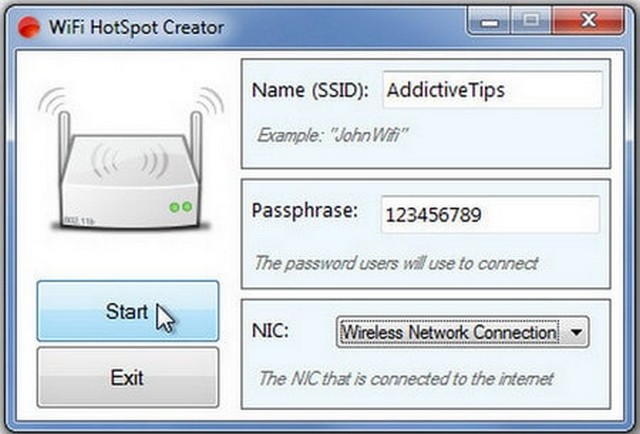 Tải phần mềm WiFi HotSpot Creator – Biến máy tính thành trạm phát Wi-Fi