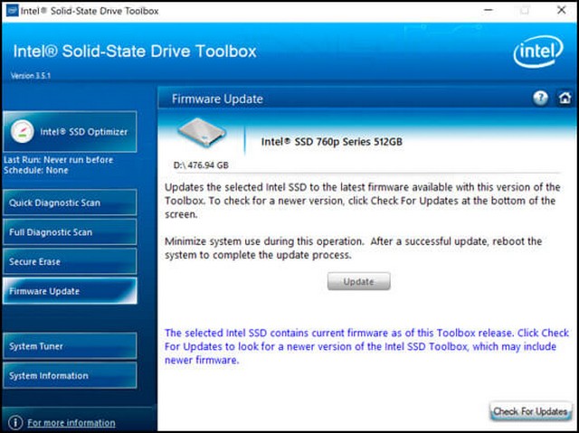 Tải phần mềm Intel Solid State Drive Toolbox – Chuẩn đoán và tối ưu ổ SSD