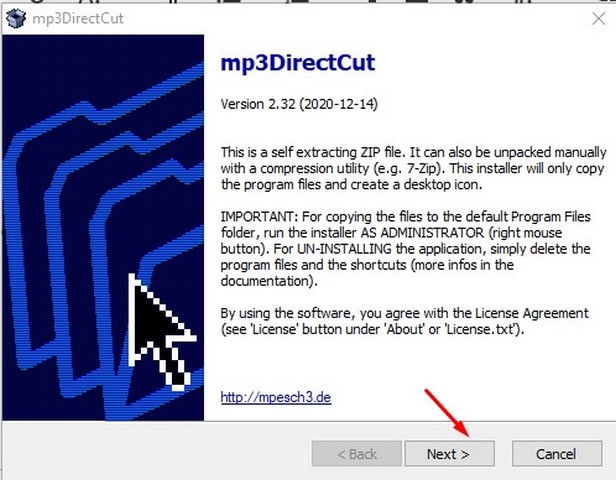 Hướng dẫn tải và cài đặt phần mềm mp3DirectCut