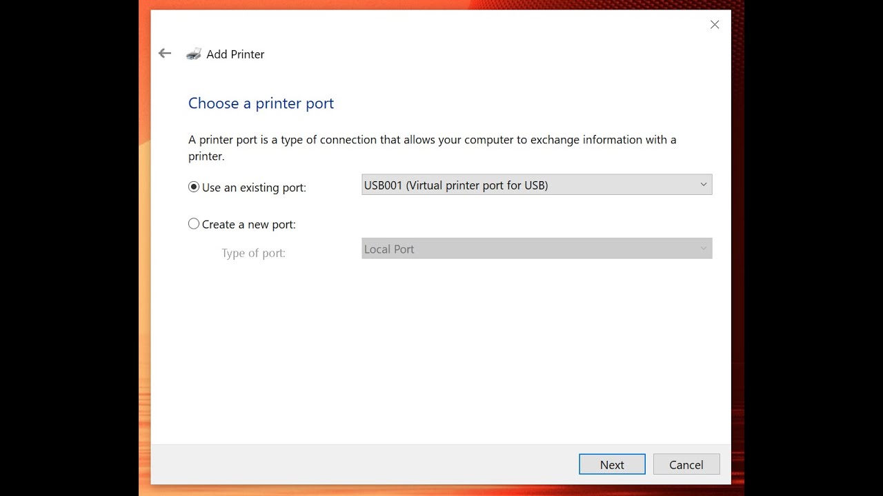 #1 Adding USB001 virtual printer port when manually installing printer drivers Mới Nhất
