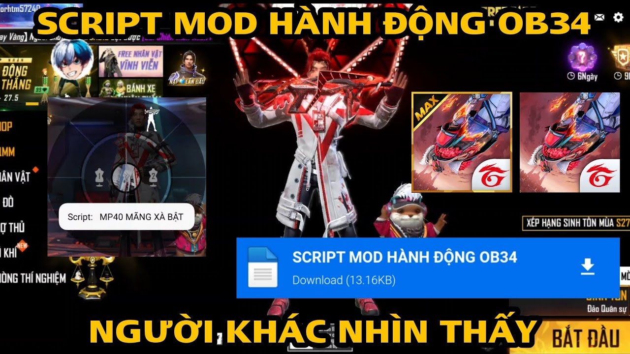 #1 HƯỚNG DẪN MOD SCRIPT HÀNH ĐỘNG NGƯỜI KHÁC NHÌN THẤY FREE FIRE OB34 KHÔNG KHOÁ ACC Mới Nhất