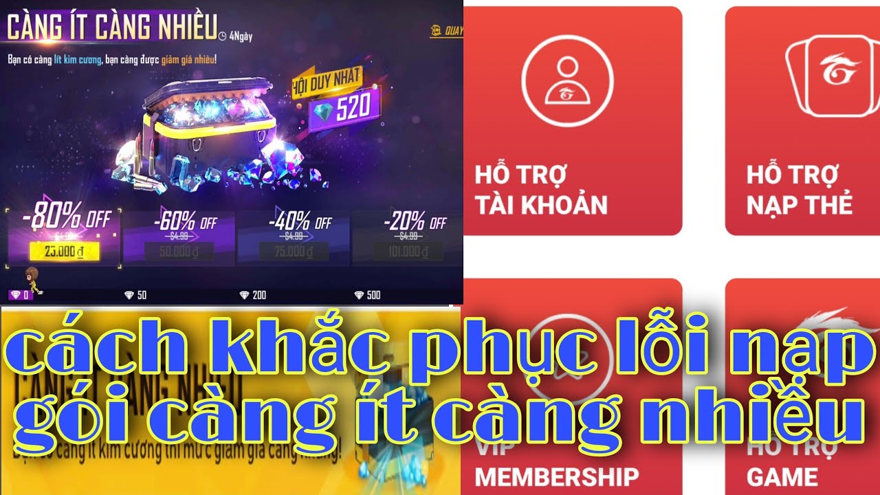 #1 Free Fire| Hướng Dẫn Cách Khắc Phục Lỗi Khi Nạp Sự Kiện Càng Ít Càng Nhiều Mới Mới Nhất