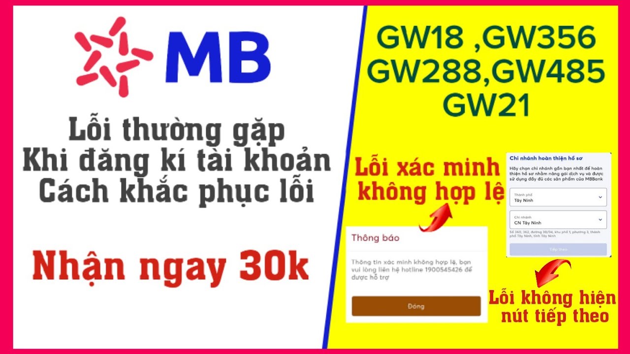 #1 Cách khắc phục các lỗi đăng kí MB bank  – Cách sửa lỗi xác minh không không hợp lệ | Nhận 30k MBbank Mới Nhất