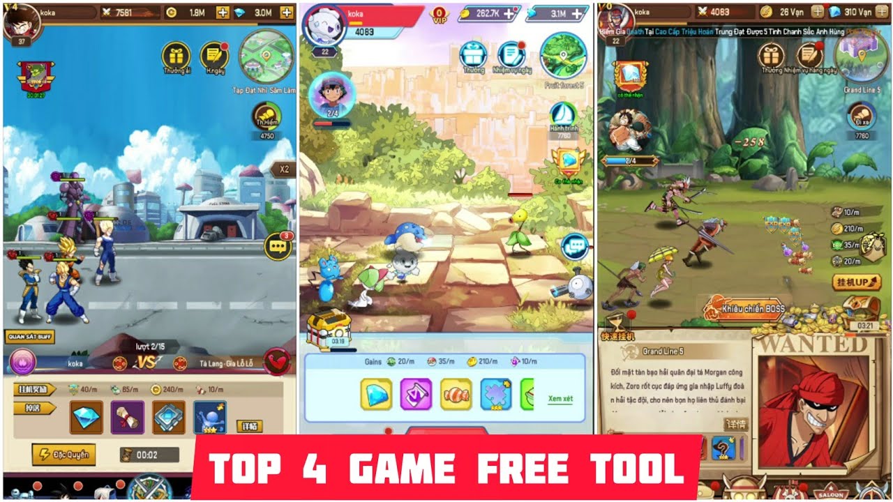 #1 Game Lậu Mobile – TOP 4 Game H5 Huyền Thoại Tool GM – Dragonball/Pokemon/3Q-afk/Hải Tặc Mới Nhất