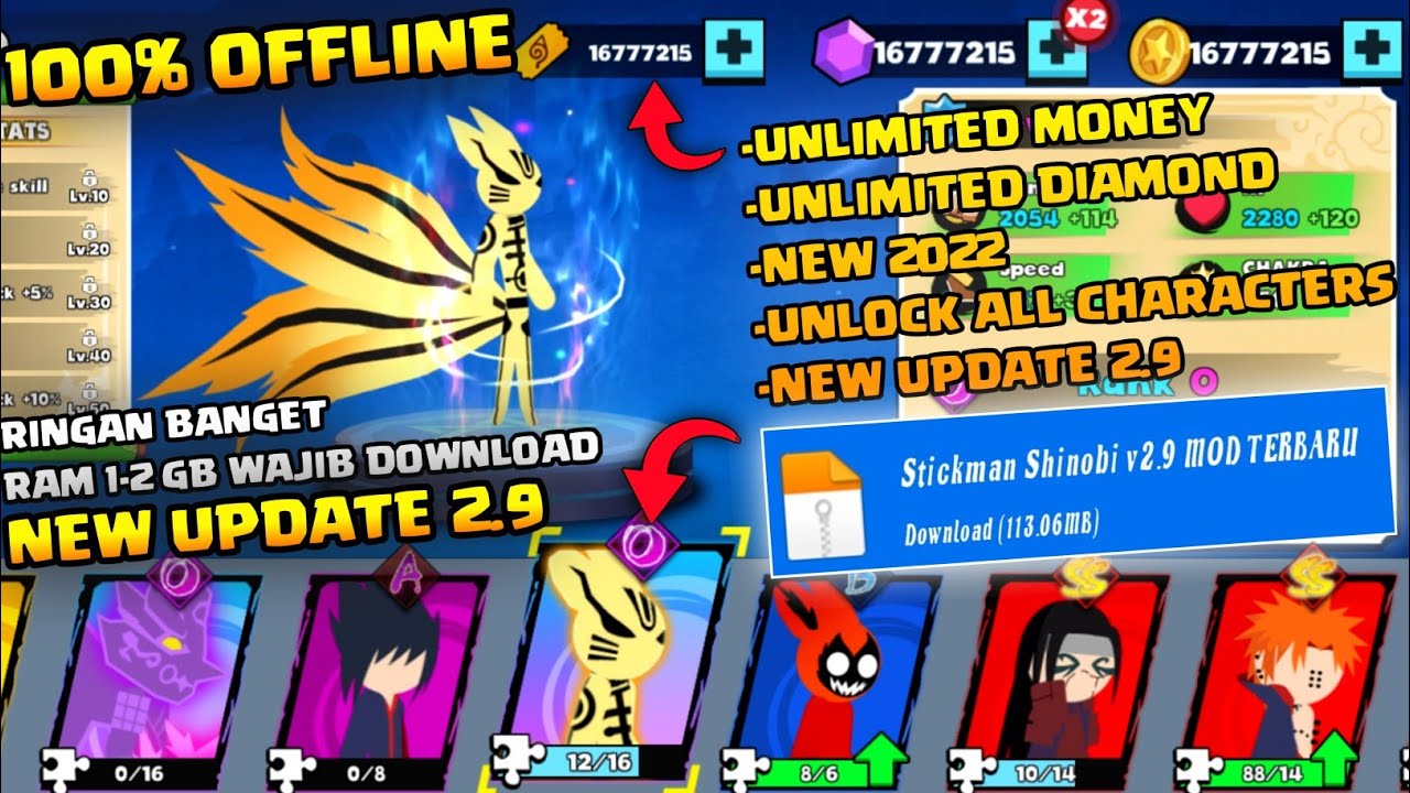 #1 DOWNLOAD Stickman Shinobi Mod Apk 2.9 New Update Unlimited Money & Unlimited Diamond Terbaru 2022🔥💯 Mới Nhất