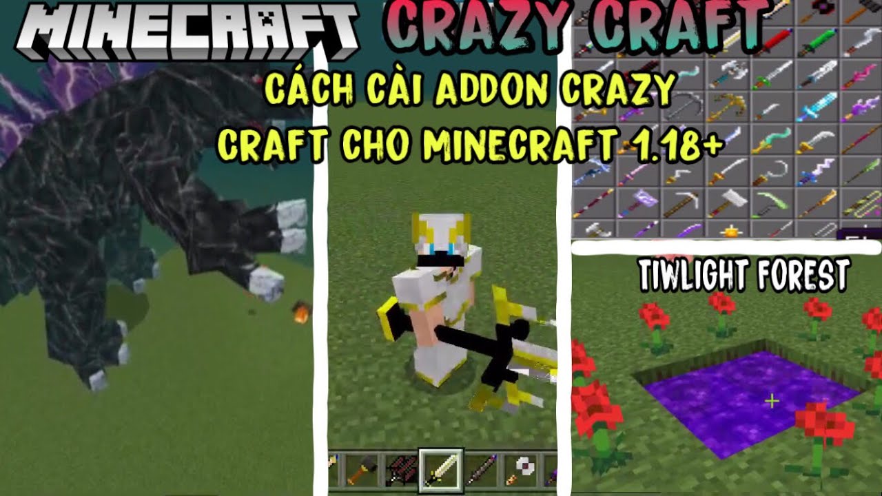 #1 Cách Cài Mod/Addon Crazy Craft (IOS/Android)(Cho máy yếu) Mới Nhất Trong Minecraft PE 1.18+ Mới Nhất