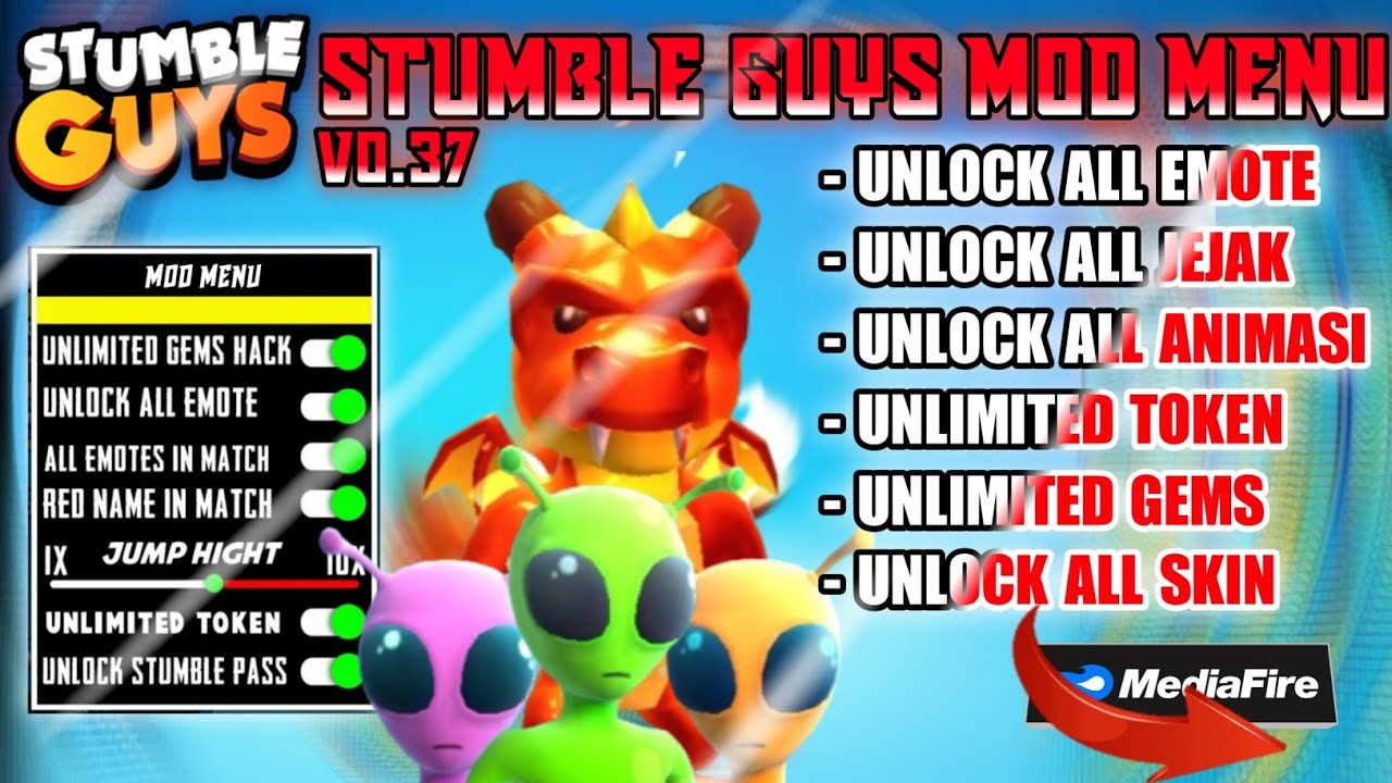 #1 DOWNLOAD Stumble Guys Mod menu terbaru v.0.37 UNLOCK ALL SKIN,ALL EMOTE,DLL Mới Nhất