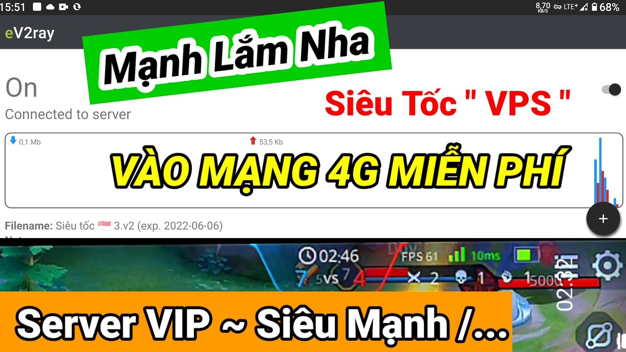 #1 Vào Mạng 4G Miễn Phí | EV2RAY Mới Nhất Hôm Nay ,…Server Siêu Tốc " VPS "Max Băng Thông Mới Nhất