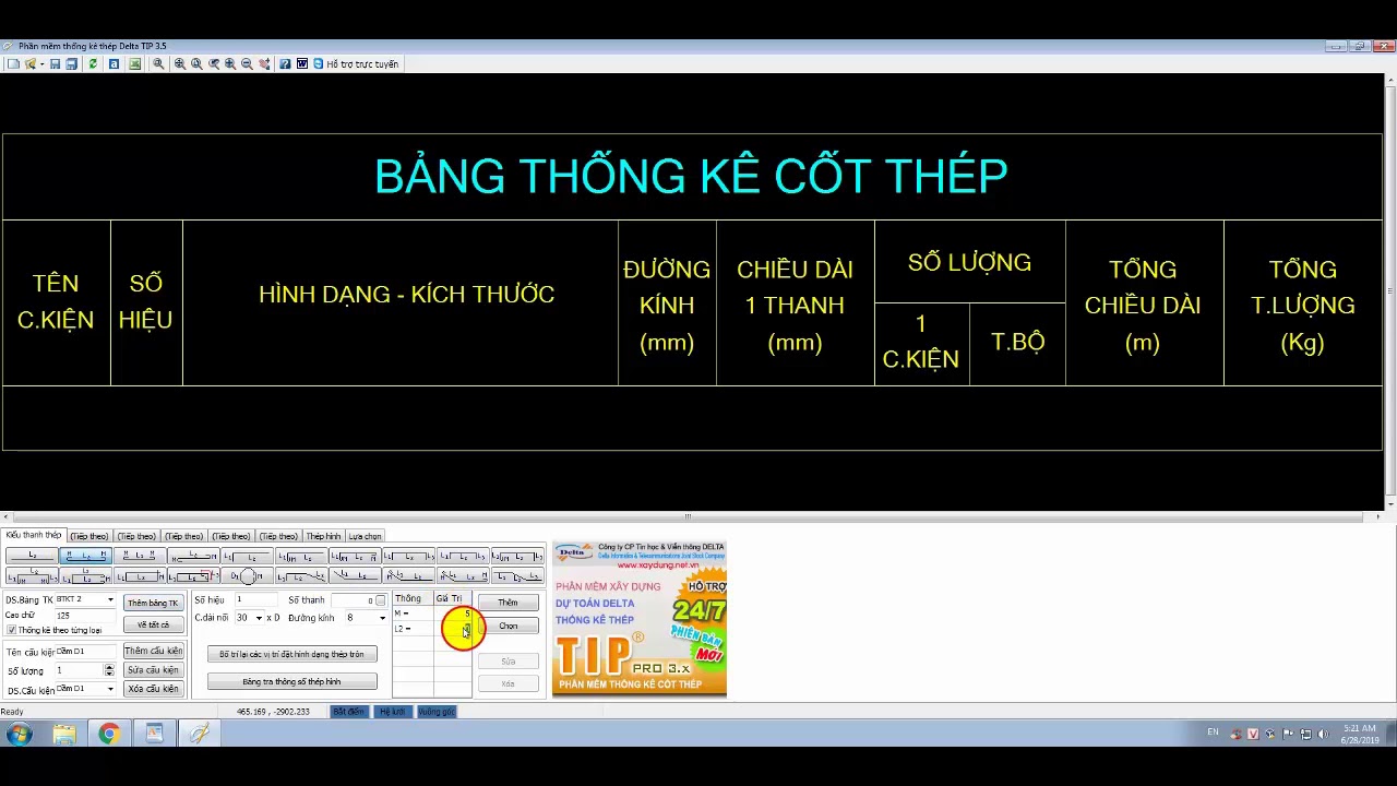 #1 Hướng dẫn download và cài đặt phần mềm thống kê cốt thép TIP Mới Nhất