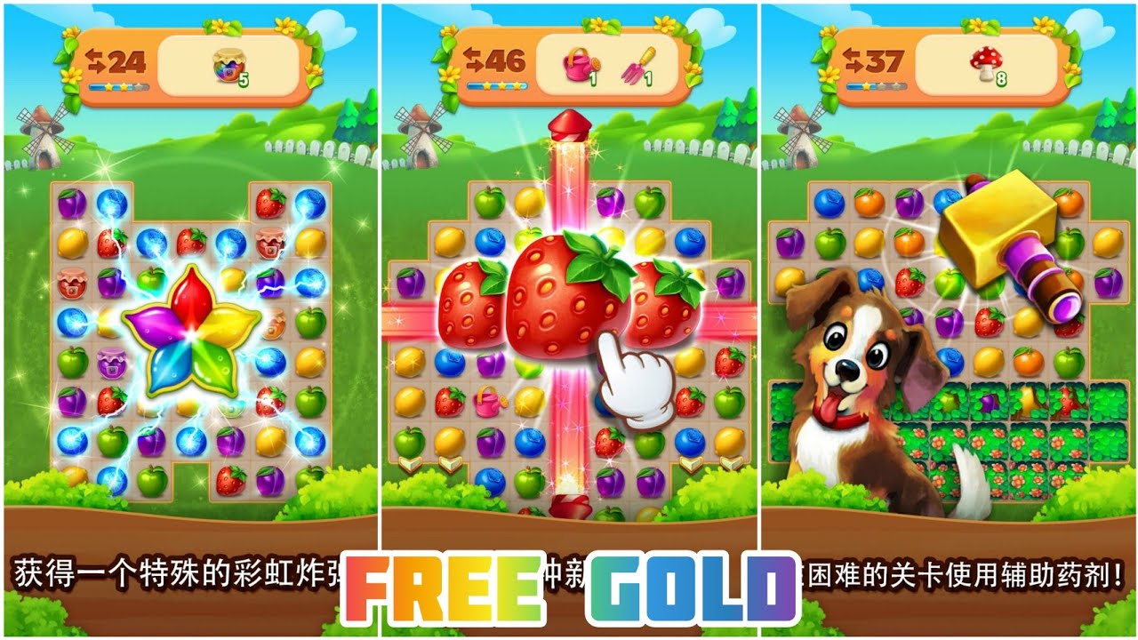 #1 Game Lậu Mobile – Fruit Garden_Crazy Candy – Free vàng không giới hạn Mới Nhất