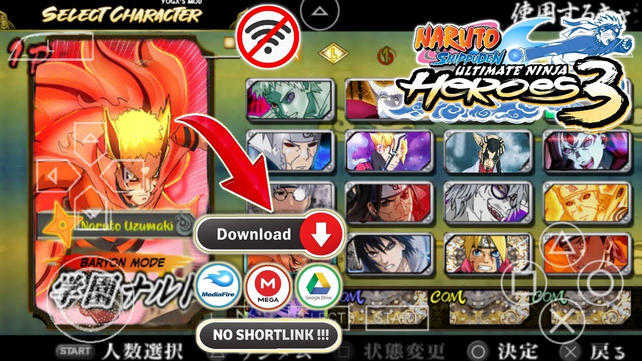 #1 DOWNLOAD Naruto Shippuden Ultimate Ninja Accel 3 Mod Heroes 3 PPSSPP Savedata Unlock All Character Mới Nhất