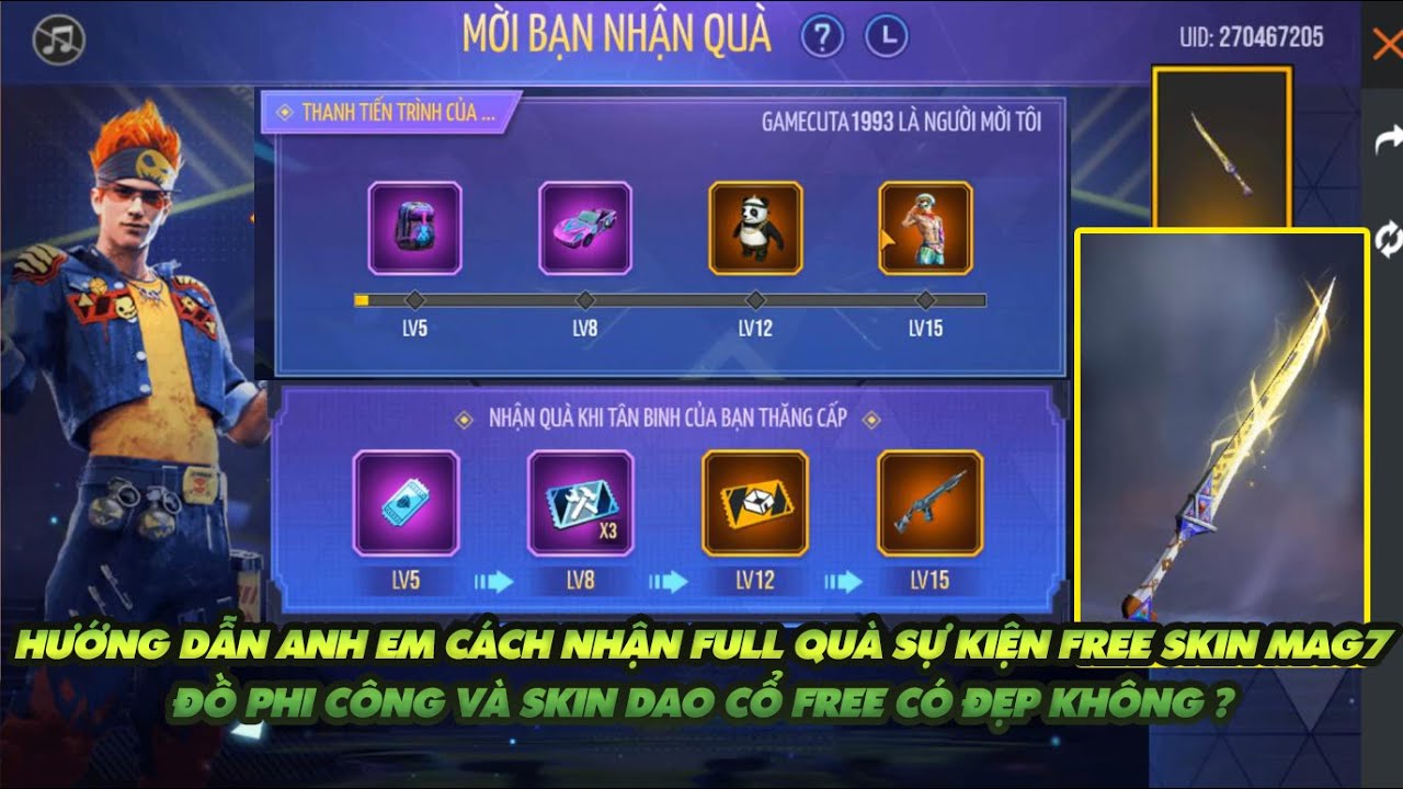 #1 FREE FIRE | HƯỚNG DẪN ANH EM CÁCH NHẬN FREE SKIN MAG7 VÀ TRANG PHỤC NHANH NHẤT – SKIN DAO CỔ FREE Mới Nhất