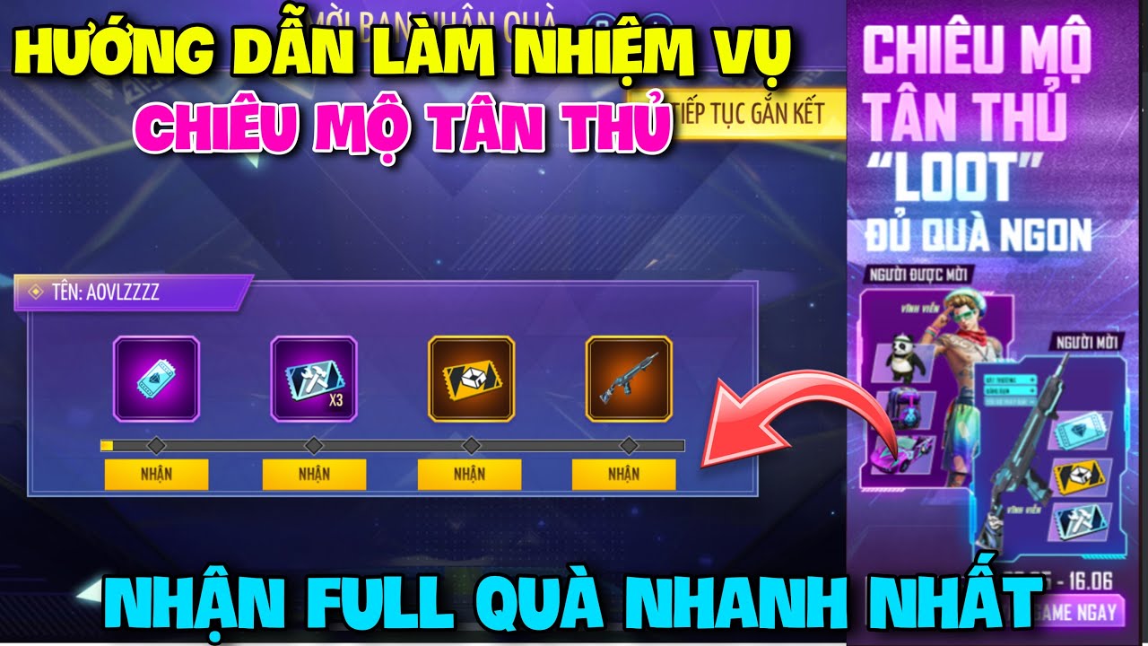 #1 [Free Fire] Hướng Dẫn Làm Sự Kiện Chiêu Mộ Tân Thủ Nhanh Nhất Nhận Full Quà Cực Đơn Giản Mới Nhất