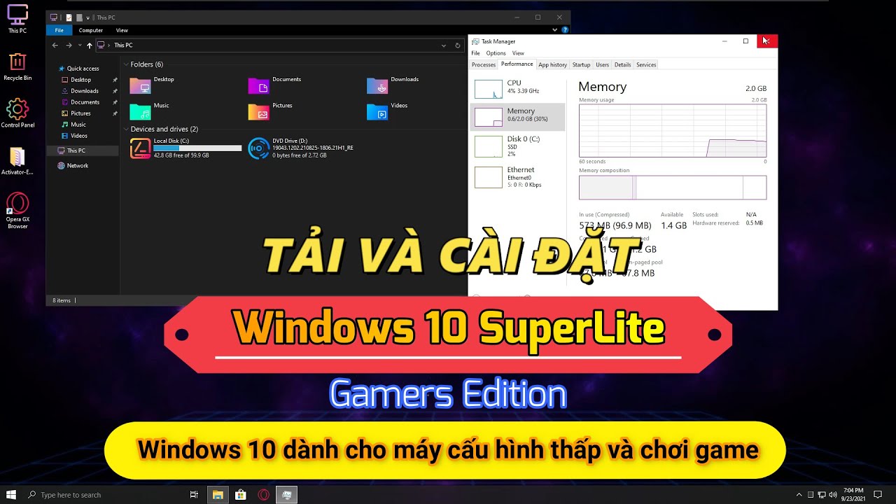 #1 Tải và cài đặt Windows 10 SuperLite Gamers Edition chuyên dùng cho game và máy cấu hình thấp Mới Nhất