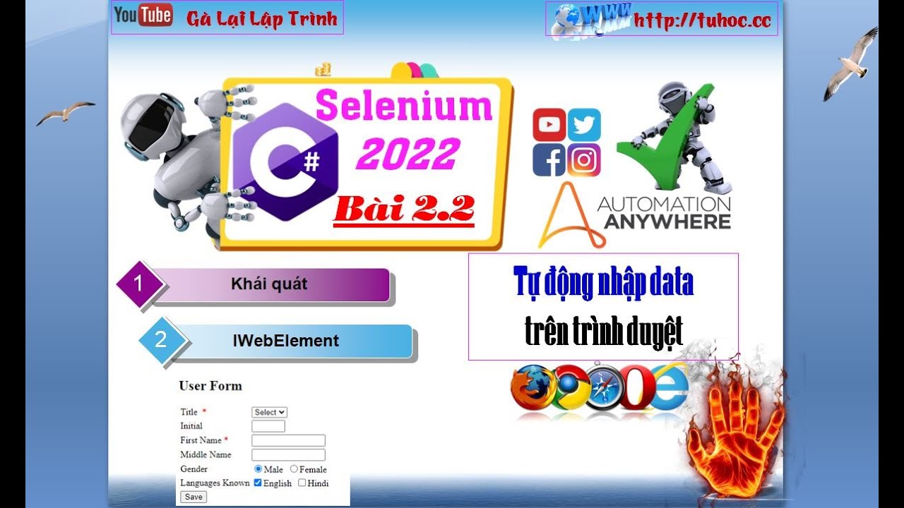 #1 2.2  [Selenium C# 2022]  WebElement – Auto nhập liệu trên web – Selenium C# Webdriver Tutorial Mới Nhất