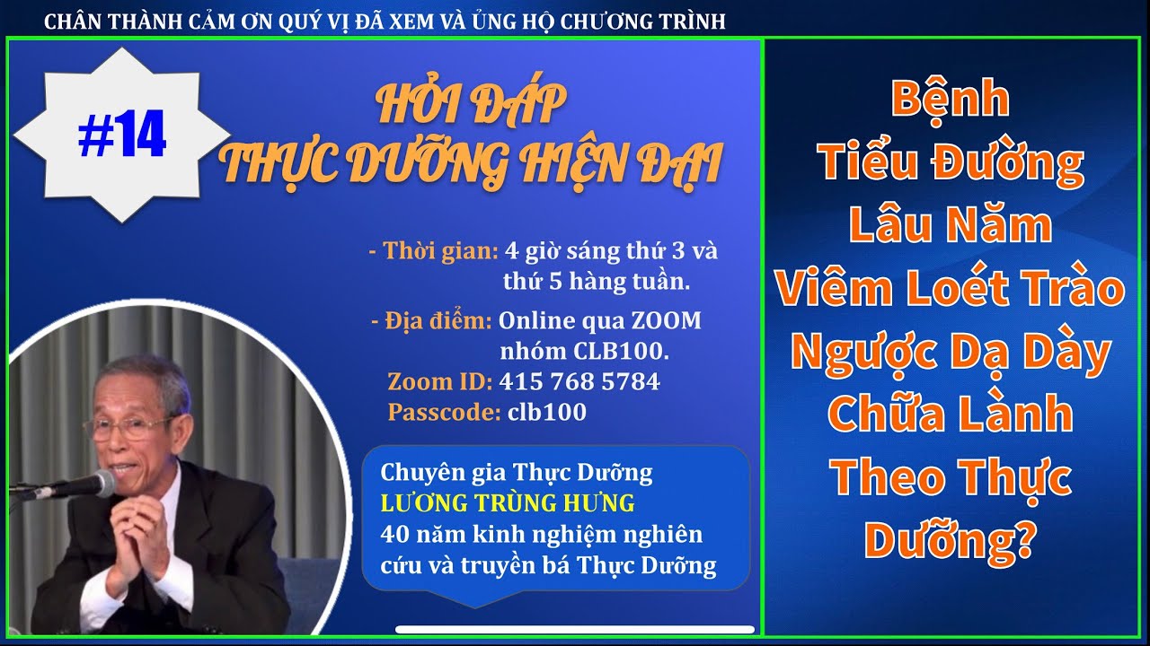 #1 #14 Bệnh tiểu đường lâu năm Bệnh trào ngược viêm xung huyết dạ dày – Cách chữa lành theo Thực Dưỡng? Mới Nhất