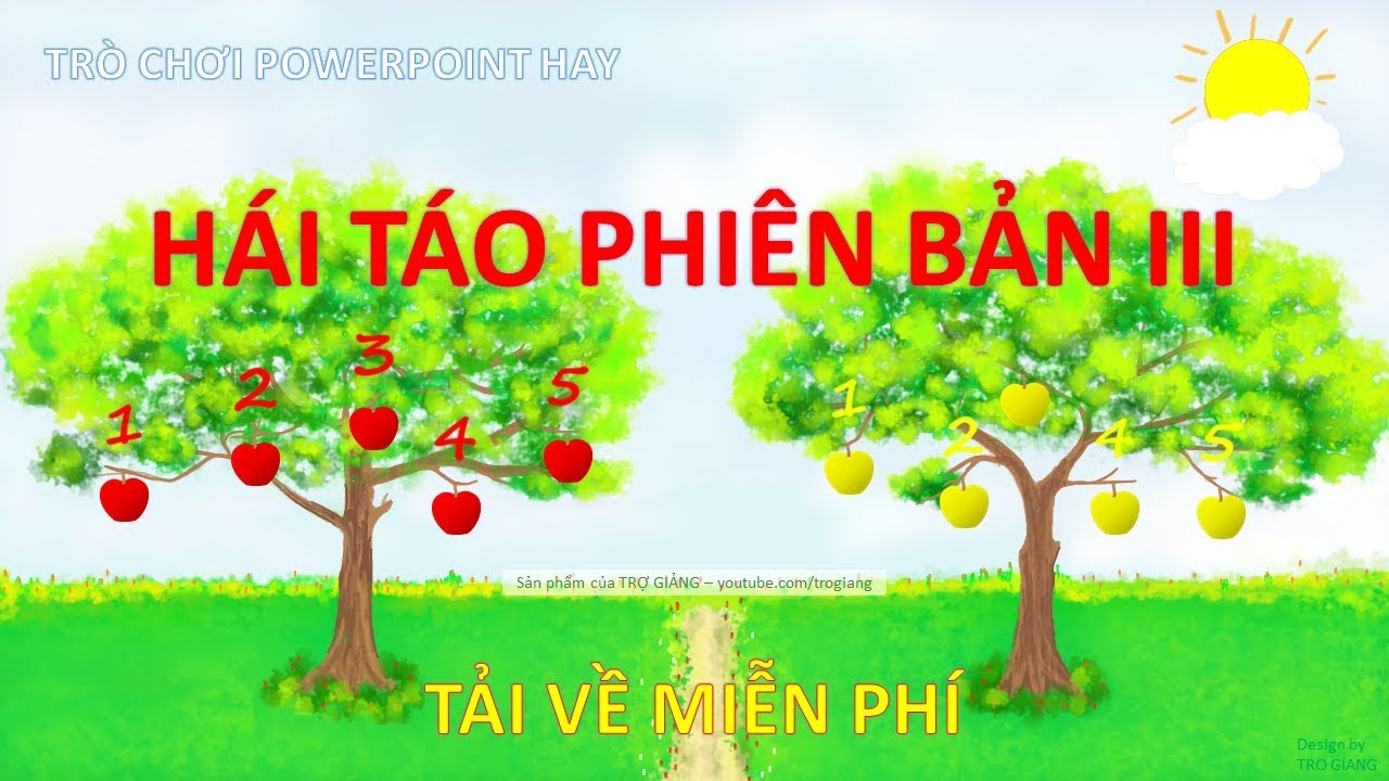 #1 Trò chơi PowerPoint Hái táo phiên bản có đáp án | Tải về miễn phí | TRỢ GIẢNG Mới Nhất