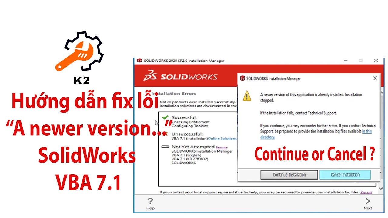 #1 Hướng dẫn fix lỗi VBA 7.1 SolidWorks – Fix Install Error | K2 Engineer Mới Nhất