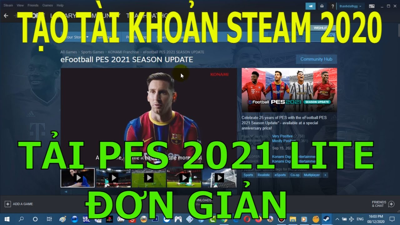 #1 Cách Tạo Tài Khoản Steam Tải Game PES2021 PC Đơn Giản Nhất 12.2020 Mới Nhất