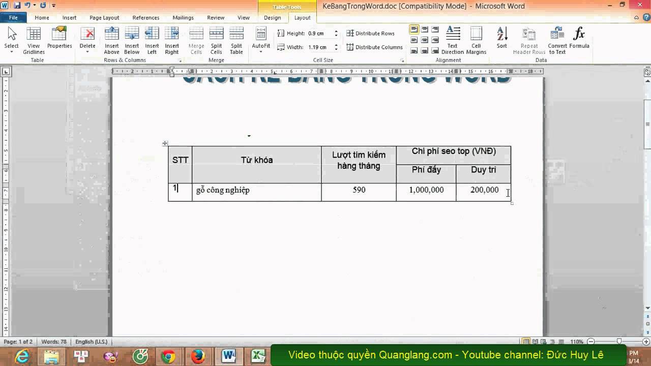 #1 Cách tạo bảng và hiệu chỉnh bảng trong Word Mới Nhất