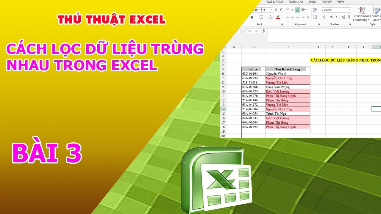 #1 Thủ thuật excel – Bài 3: Cách lọc dữ liệu trùng nhau trong excel Mới Nhất