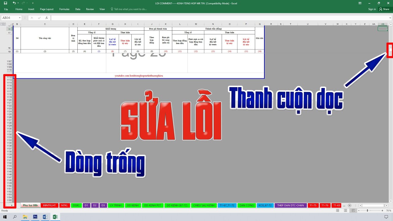 #1 Cách sửa lỗi thanh cuộn dọc excel quá bé khi kéo bị đi quá nhiều ô trống qua 2 trường hợp Mới Nhất