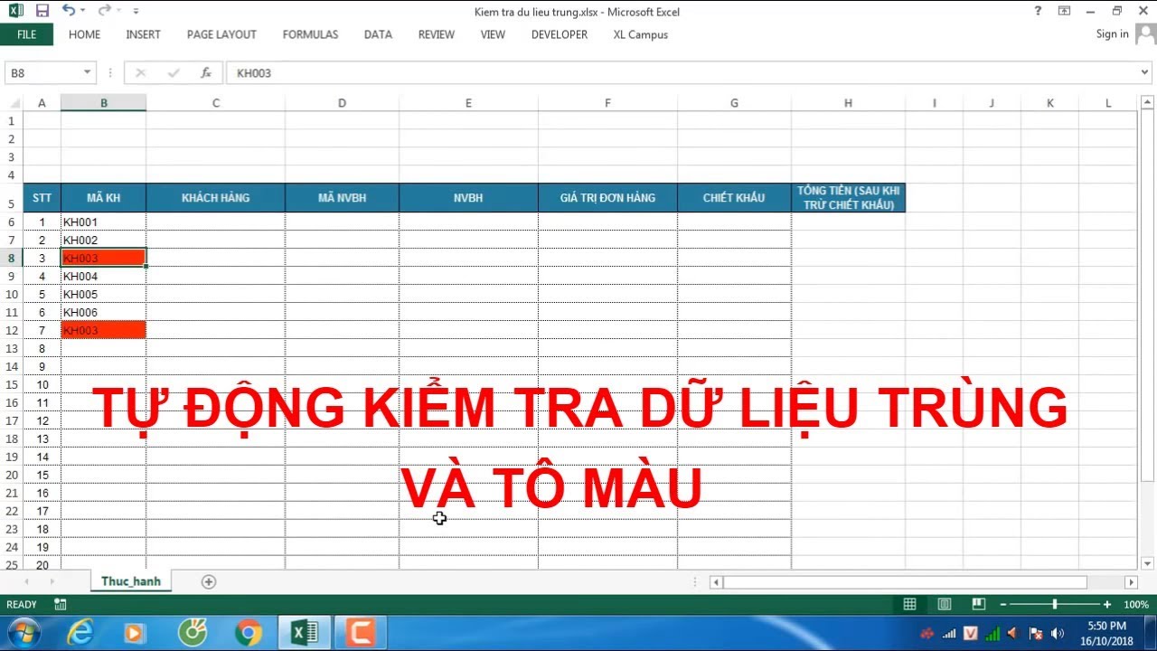 #1 Thủ thuật Excel | Tự động kiểm tra dữ liệu trùng và tô màu trên Excel Mới Nhất