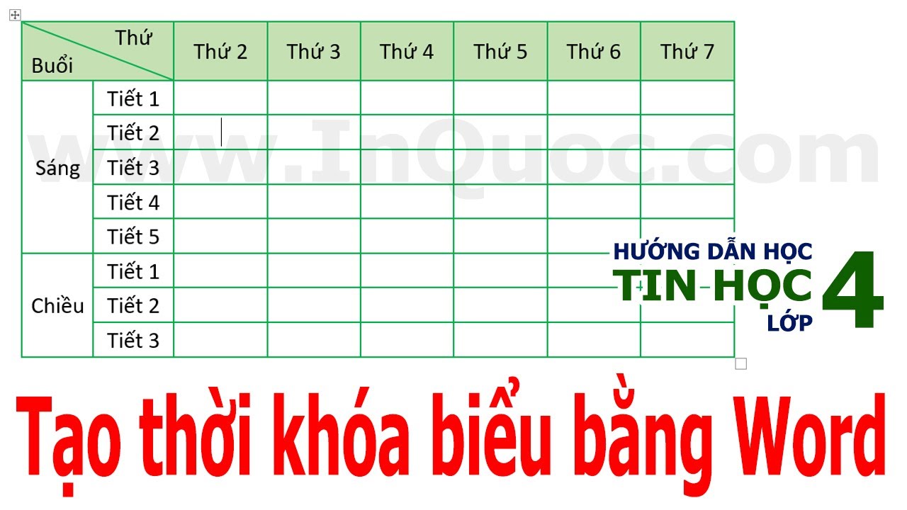 #1 Hướng dẫn tạo thời khóa biểu (mẫu 2) bằng Word 2019 🗓️ Tin Học Lớp 4 🗓️ Bài 4 🗓️ Chủ đề 3 Mới Nhất