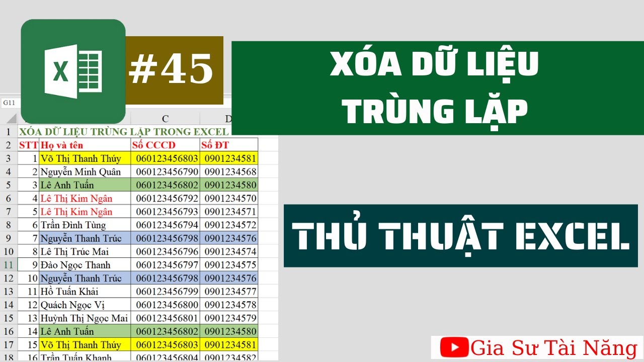 #1 Thủ thuật Excel – Xóa dữ liệu trùng lặp trong excel Mới Nhất