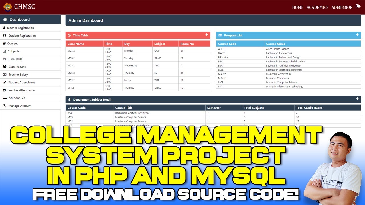 #1 College Management System Project In PHP and MySQL Source Code (Free Download) Mới Nhất